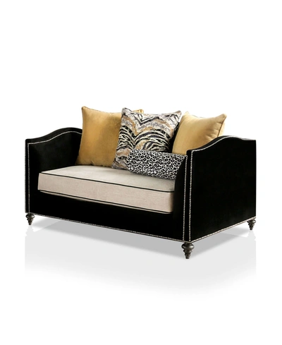 Furniture Of America Mariposa Upholstered Loveseat In Black