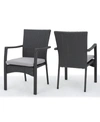 Noble House Corsica Outdoor Dining Chair With Cushions, Set Of 2