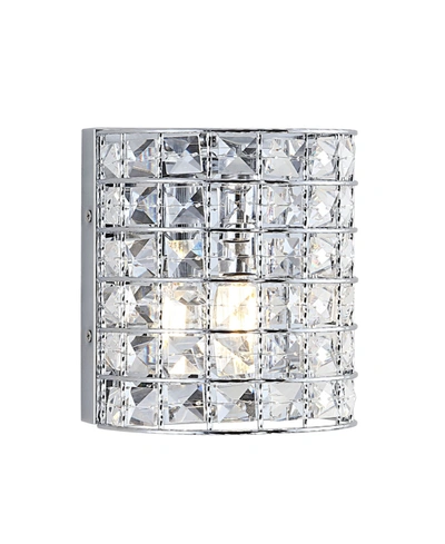Jonathan Y Clara Deco 1-light Classic Glam Led Vanity Light In Silver-tone