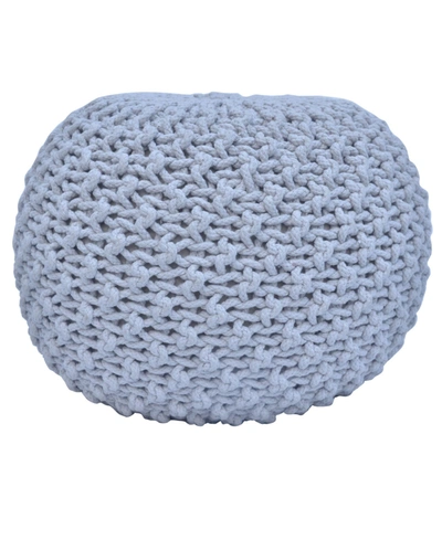 Crestview Holly Cotton And Jute Pouf Or Ottoman In Gray