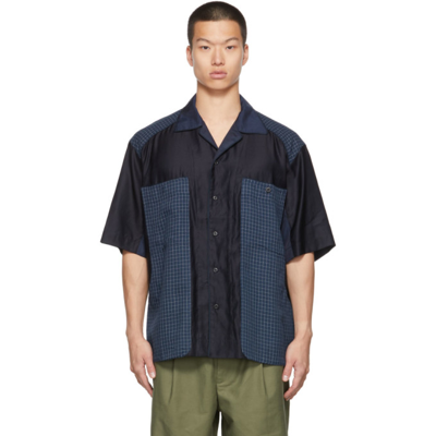 Nicholas Daley Mix Bowling Shirt In Navy