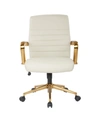 OFFICE STAR MID-BACK FAUX LEATHER CHAIR WITH ARMS AND BASE