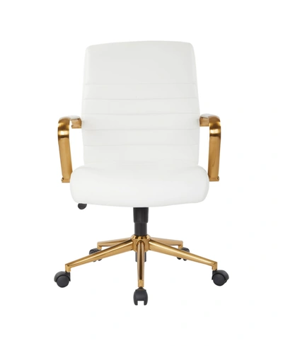 Office Star Mid-back Faux Leather Chair With Arms And Base