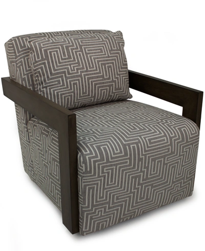 Furniture Closeout! Saulie 30" Fabric Swivel Chair, Created For Macy's In Grey