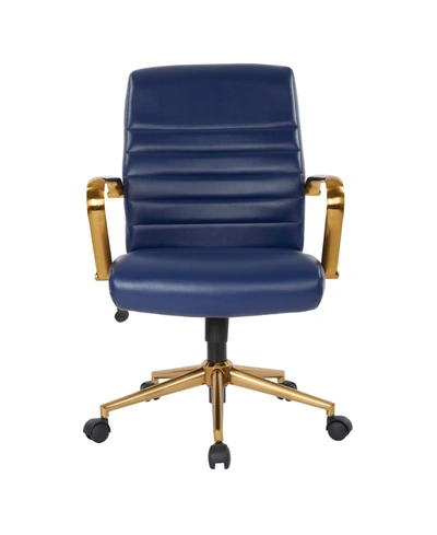 Office Star Mid-back Faux Leather Chair With Arms And Base