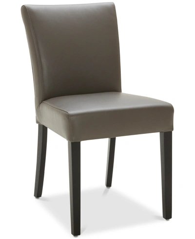Furniture Tate Leather Parsons Dining Chair In Graphite