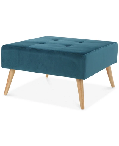 Noble House Kynen Ottoman In Dark Teal