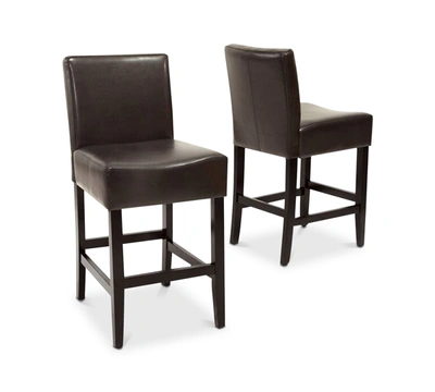 Noble House Dawken Counter Stool (set Of 2) In Brown