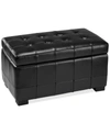 Furniture Benson Leather Storage Ottoman