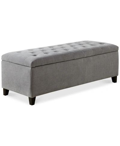 Furniture Ariana Tufted Storage Bench In Grey