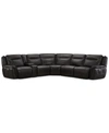Furniture Lenardo 6-pc. Leather Sectional With 3 Power Recliners And Console, Created For Macy's