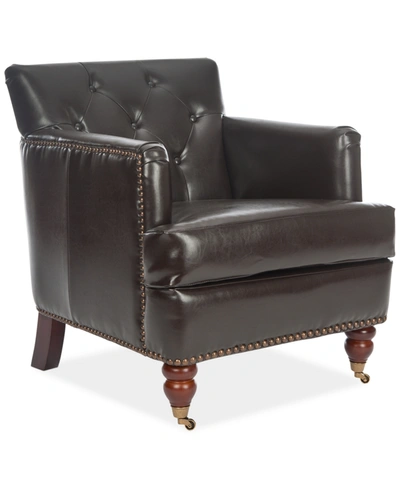 Safavieh Amsterdam Faux Leather Tufted Chair In Brown