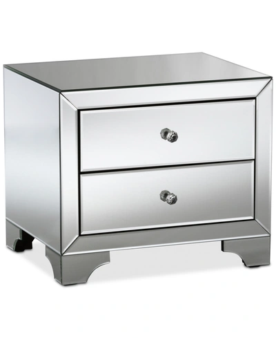 Furniture Farrah Mirrored Nightstand In Silver Mirror
