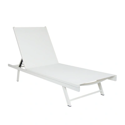 Noble House Salton Outdoor Chaise In White