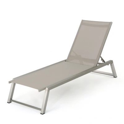Noble House Myers Outdoor Chaise In Grey