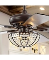 Jonathan Y Joanna 52" 3-light Bronze Crystal Led Ceiling Fan With Remote