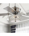 Jonathan Y Mandy 52" 3-light Crystal Prism Drum Led Ceiling Fan With Remote