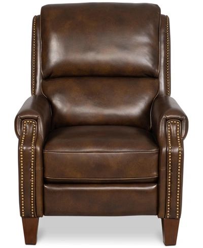 Furniture Arianlee Leather Push Back Recliner In Springfield Chocolate