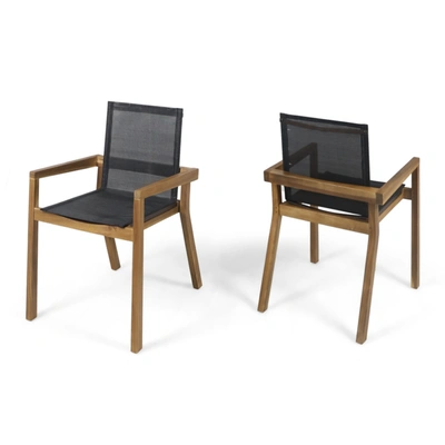 Noble House Belfast Outdoor Dining Chair, Set Of 2 In Teak