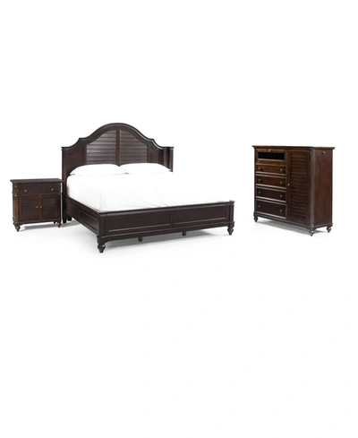 Furniture Paula Deen Bedroom , Steel Magnolia Tobacco Finish King 3 Piece Set (bed, Chest And Nightst In No Color