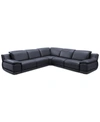 Furniture Daisley 5-pc. Leather "l" Shaped Sectional Sofa With 3 Power Recliners