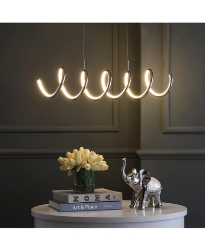 Jonathan Y Ali 31" Dimmable Adjustable Integrated Led Linear Pendant In Chrome