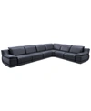 Furniture Daisley 6-pc. Leather "l" Shaped Sectional Sofa With 3 Power Recliners