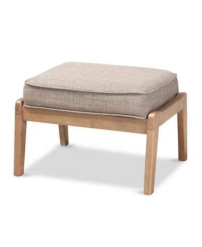 Furniture Sigrid Mid-century Modern Upholstered Ottoman In Gray