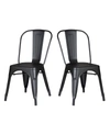 AC PACIFIC MODERN METAL KITCHEN DINING CHAIR, SET OF 2