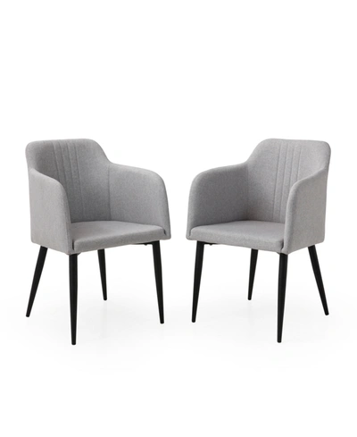 Ac Pacific Jason Modern Living Room Accent And Dining Arm Chair, Set Of 2