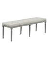 AC PACIFIC JACK BUTTON TUFTED UPHOLSTERED BENCH WITH WEATHERED LEGS