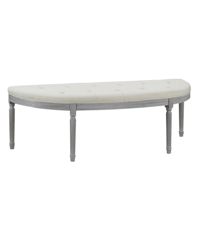 Ac Pacific Coastal Button Tufted Upholstered Bench With Weathered Legs