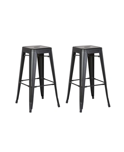 Ac Pacific Backless Industrial Metal Bar Stool, Set Of 2