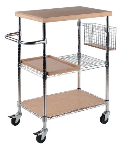 Winsome Medera Kitchen Cart In Natural Bamboo