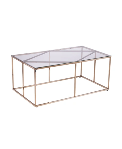 Southern Enterprises Imogen Contemporary Glass Top Cocktail Table In Gold