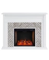 SOUTHERN ENTERPRISES ELIOR MARBLE TILED ALEXA-ENABLED ELECTRIC FIREPLACE