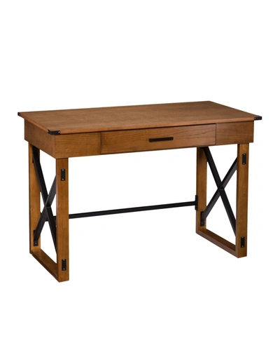 Southern Enterprises Rourke Adjustable Height Desk In Open Brown