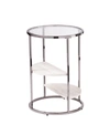 Southern Enterprises Cabot Round Side Table With Faux Stone