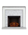 Southern Enterprises Audrey Faux Stone Mirrored Color Changing Electric Fireplace