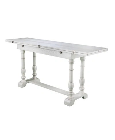 Southern Enterprises Eerry Farmhouse Folding Trestle Console To Dining Table In White