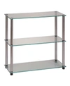 Convenience Concepts Designs2go Classic Glass 3 Shelf Bookcase