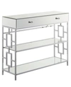 CONVENIENCE CONCEPTS TOWN SQUARE 1 DRAWER MIRRORED CONSOLE TABLE