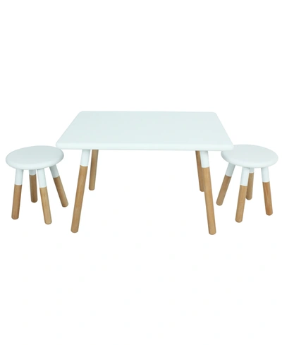 Acessentials Kids 3-piece Table And Stool Painted Dipped In White