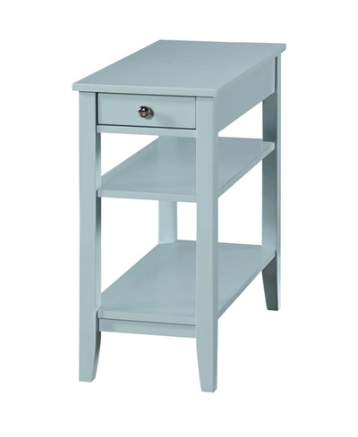 Convenience Concepts American Heritage 1 Drawer Chairside End Table With Shelves In Open Green