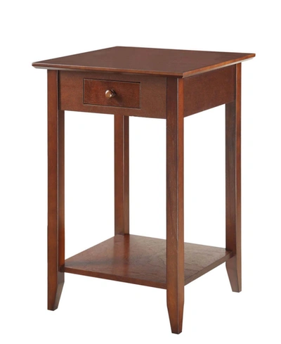 Convenience Concepts American Heritage 1 Drawer End Table With Shelf In Dark Brown