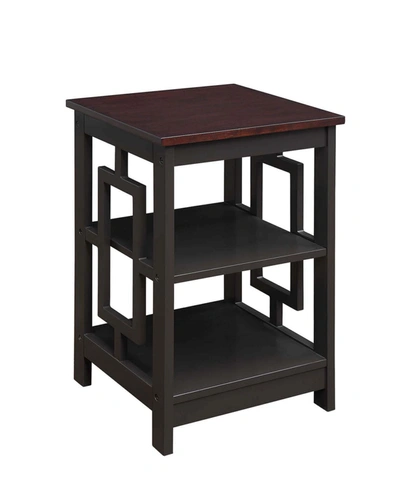 Convenience Concepts Town Square End Table In Dark Brown