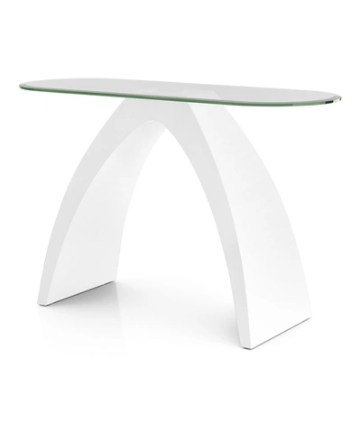 Furniture Of America Kilvo Glass Top Sofa Table In White