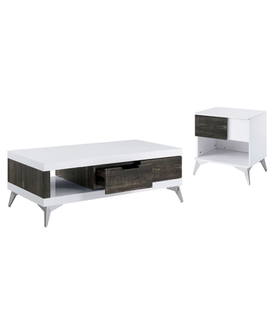 Furniture Of America Tekonsha Multi-storage 2-piece Coffee Table Set In White