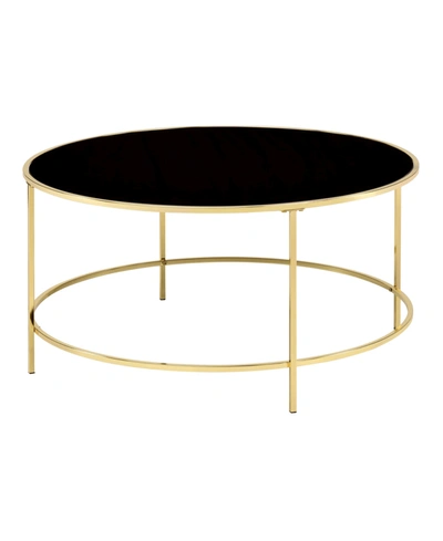 Furniture Of America Pakse Glass Top Coffee Table In Gold-tone