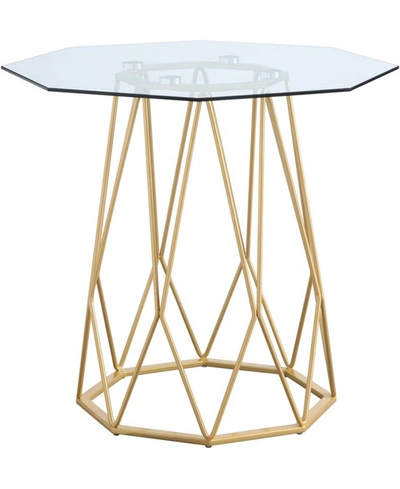 Furniture Of America Trystance Glass Top End Table In Gold-tone